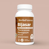 HerbsForever Bijasar Capsules | Pterocarpus Marsupium Extract | Ayurvedic Herbal Supplement for Wellness | 800mg | 60 Vegan Capsules | Non-GMO, Gluten-Free