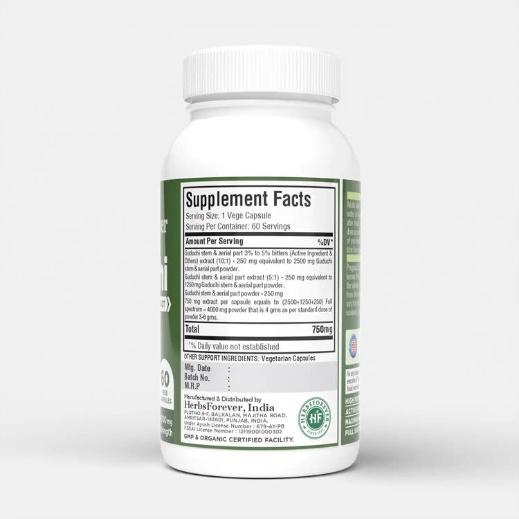 Herbsforever Guduchi Capsules 60 Vege Capsules,750mg | 100% Natural Immune Support | Overall Wellness Supplement, Made with Pure Tinospora Cordifolia Extract