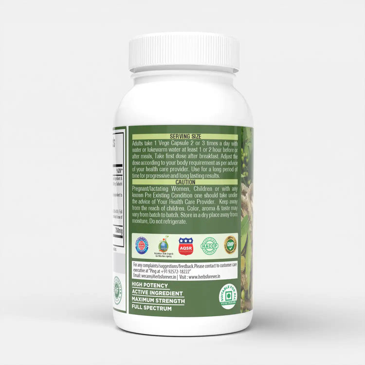 Herbsforever Guduchi Capsules 60 Vege Capsules,750mg | 100% Natural Immune Support | Overall Wellness Supplement, Made with Pure Tinospora Cordifolia Extract