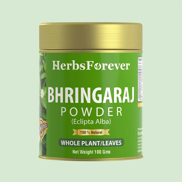 HerbsForever Bhringaraj Powder Eclipta Alba Hair Care Herb Natural Hair Conditioner Nourishes Hair Follicles Non GMO, Vegan 100 Gms
