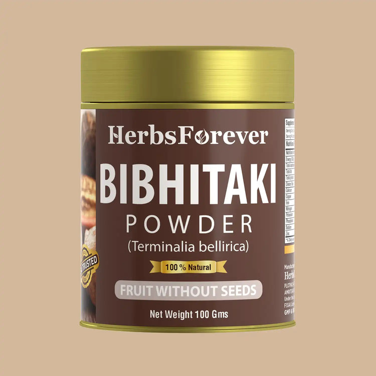 HerbsForever Bibhitaki Powder Terminalia Bellerica Cholesterol Care Herb Maintain Liver and Heart Health Non GMO, Vegan 100 GMS