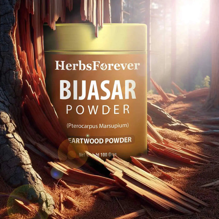 HerbsForever - Bijasar Powder (Vijaysar Powder) – Pterocarpus marsupium - Non-GMO - Vegan – 100 Gm - Pack size.
