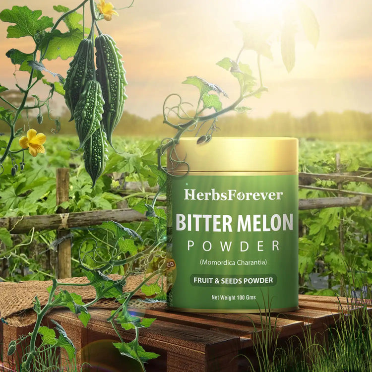Herbsforever Bitter Melon Powder (Karela Powder) | Rich in Vitamin C, Non-GMO | Natural Superfood for Overall Wellness, 100% Pure, Plant-Based Vegan, 100 GMS