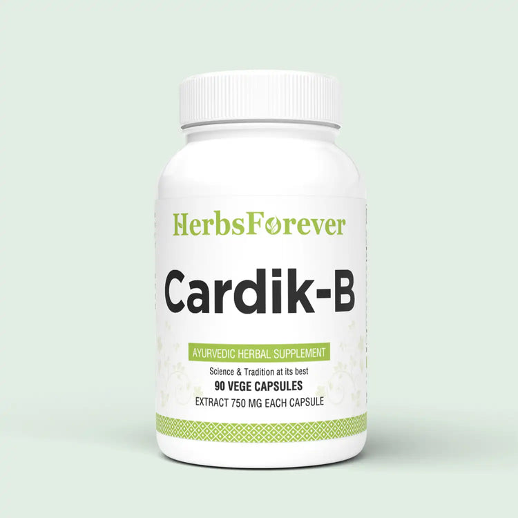 Herbsforever Cardik-B Ayurvedic Herbal Supplement 90 Vege Capsules 750 Mg Each.