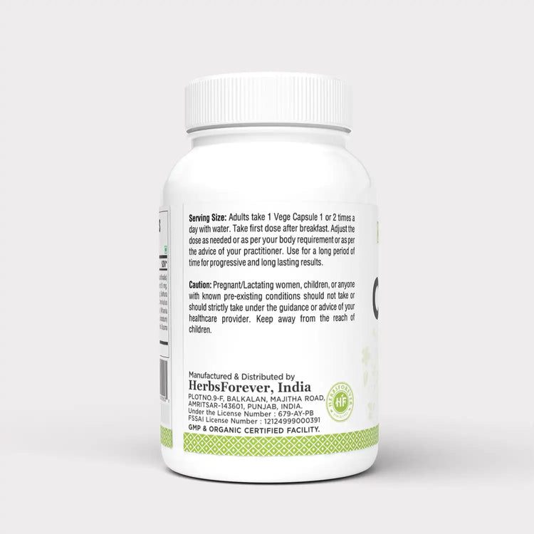 Herbsforever Cardik-B Ayurvedic Herbal Supplement 90 Vege Capsules 750 Mg Each.