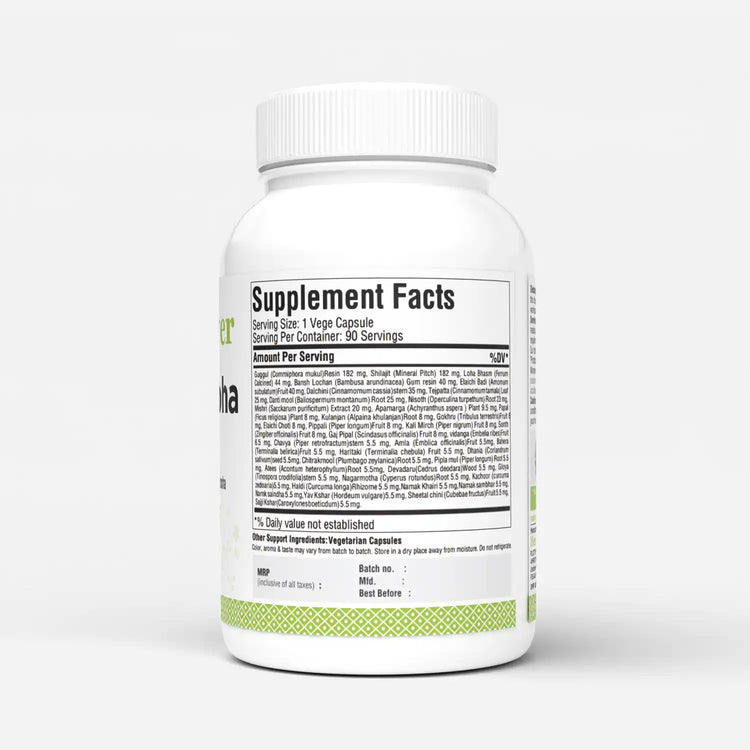 Herbsforever Chanderprabha Capsules Traditional Ayurvedic Formulation Kapha Balancing Supplement Supports Healthy Kidneys and Urinary Function 90 Vege Capsules 800 Mg Each