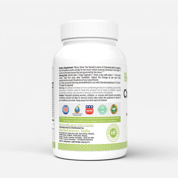 Herbsforever Chanderprabha Capsules Traditional Ayurvedic Formulation Kapha Balancing Supplement Supports Healthy Kidneys and Urinary Function 90 Vege Capsules 800 Mg Each