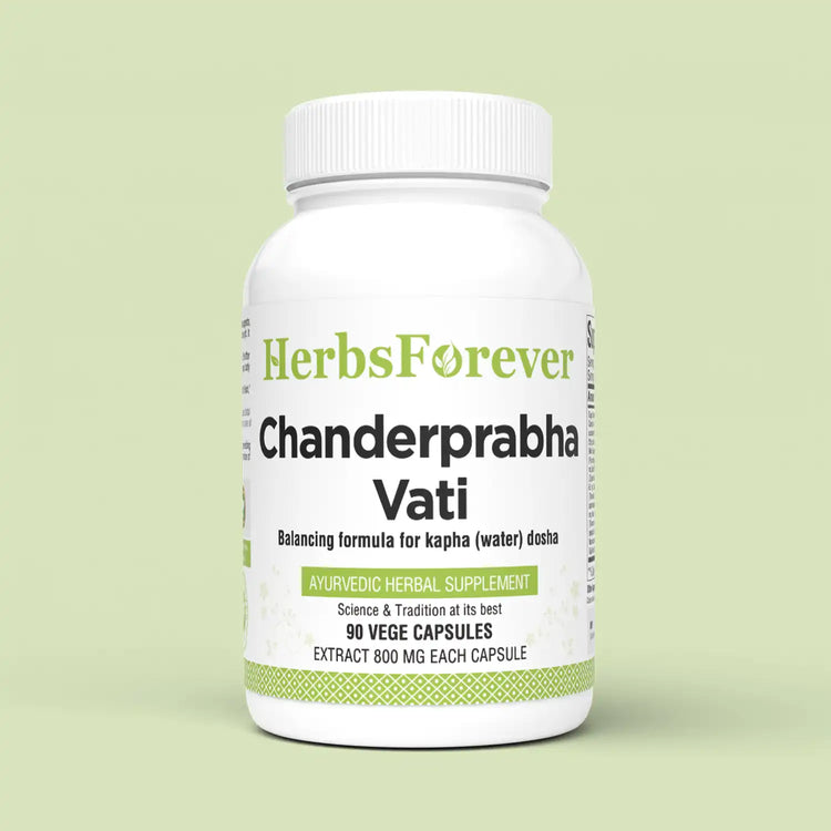 Herbsforever Chanderprabha Capsules Traditional Ayurvedic Formulation Kapha Balancing Supplement Supports Healthy Kidneys and Urinary Function 90 Vege Capsules 800 Mg Each
