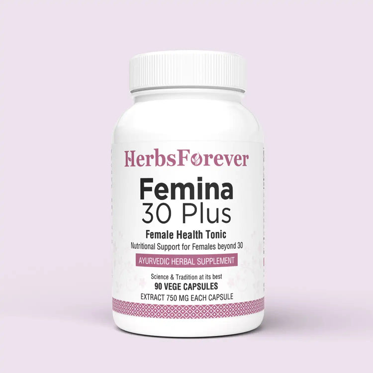 Herbsforever Femina 30 Plus Ayurvedic Herbal Supplement Supports Overall Womens Health 90 Vege Capsules 750Mg Each