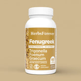 Herbsforever Fenugreek Capsules Trigonella Foenum-Graecum Saponin 30% Nutritional Supplements for Detoxification 60 Vege Capsules 800mg Each
