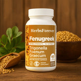 Herbsforever Fenugreek Capsules Trigonella Foenum-Graecum Saponin 30% Nutritional Supplements for Detoxification 60 Vege Capsules 800mg Each