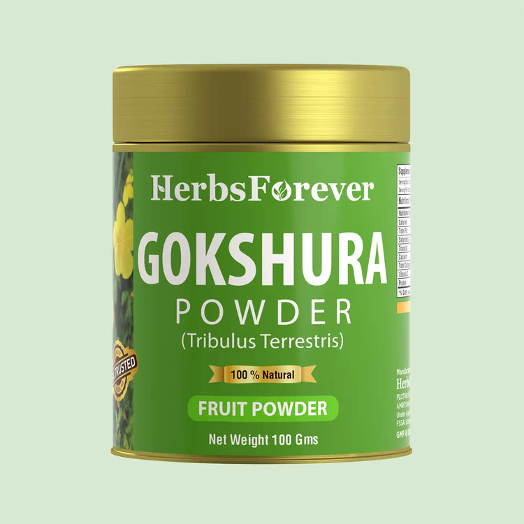 HerbsForever Gokshura Powder | Tribulus Terrestris | Authentic Ayurvedic Herb for Everyday Use | Non-GMO, Vegan, 100% Pure & Natural |100 GMS Herbal Supplement