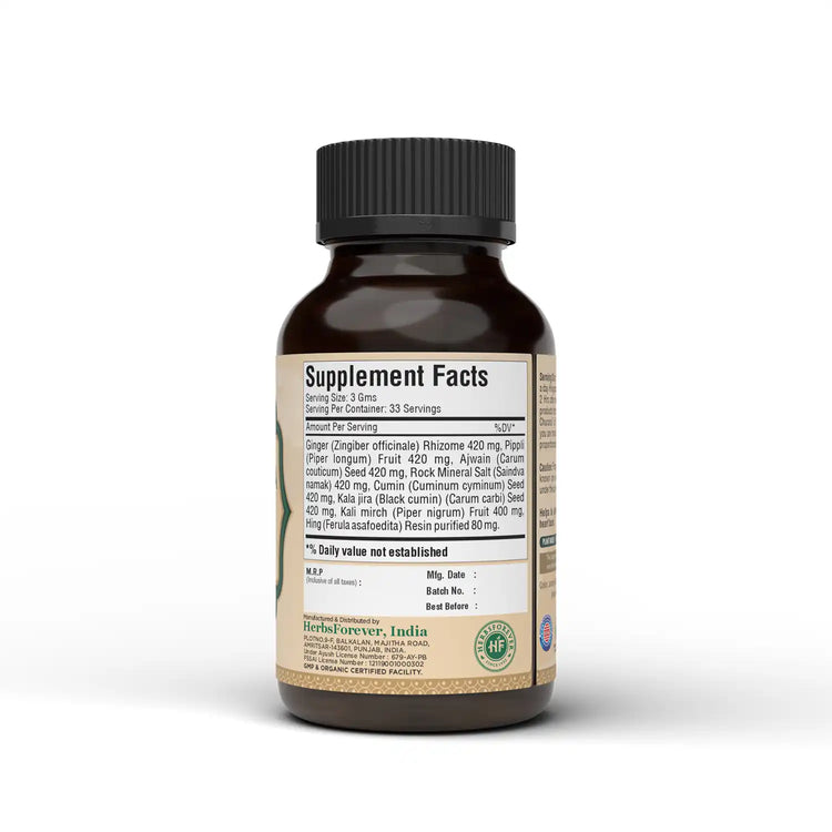 Hingwastik Churna | Grade A Asafoetida with Ayurvedic Herbs | Non-GMO, Vegan, Gluten-Free | 100g | Authentic, Sustainably Sourced | Supports Digestive Health