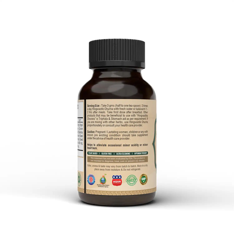 Hingwastik Churna | Grade A Asafoetida with Ayurvedic Herbs | Non-GMO, Vegan, Gluten-Free | 100g | Authentic, Sustainably Sourced | Supports Digestive Health