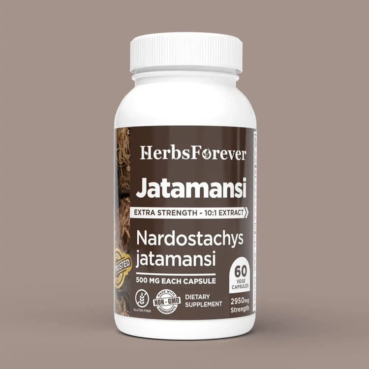 Herbsforever Jatamansi Capsules | Nardostachys Jatamansi | Premium Herbal Supplement for Relaxation, Hair Care, and Wellness | 60 Vegan Capsules, 500 Mg Each