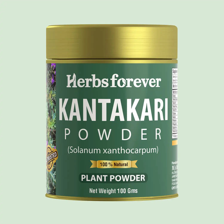 HerbsForever Kantakari Powder Solanum Xanthocarpum Indian Nightshade Liver Tonic Non GMO, Organic, Vegan 100 GMS