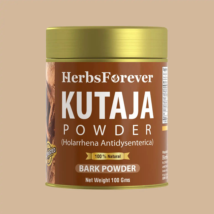 HerbsForever Kutaja Powder | Holarrhena Antidysenterica | Pure Herbal Supplement | Non-GMO, Natural & Additive-Free | Traditional Use | 100 GMS
