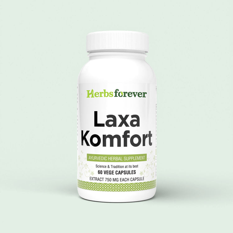HerbsForever Laxa Komfort | Natural Herbal Supplement for Digestive Support & Gut Health | Gentle Bowel Cleanse & Regularity | 60 Capsules 750 Mg Each