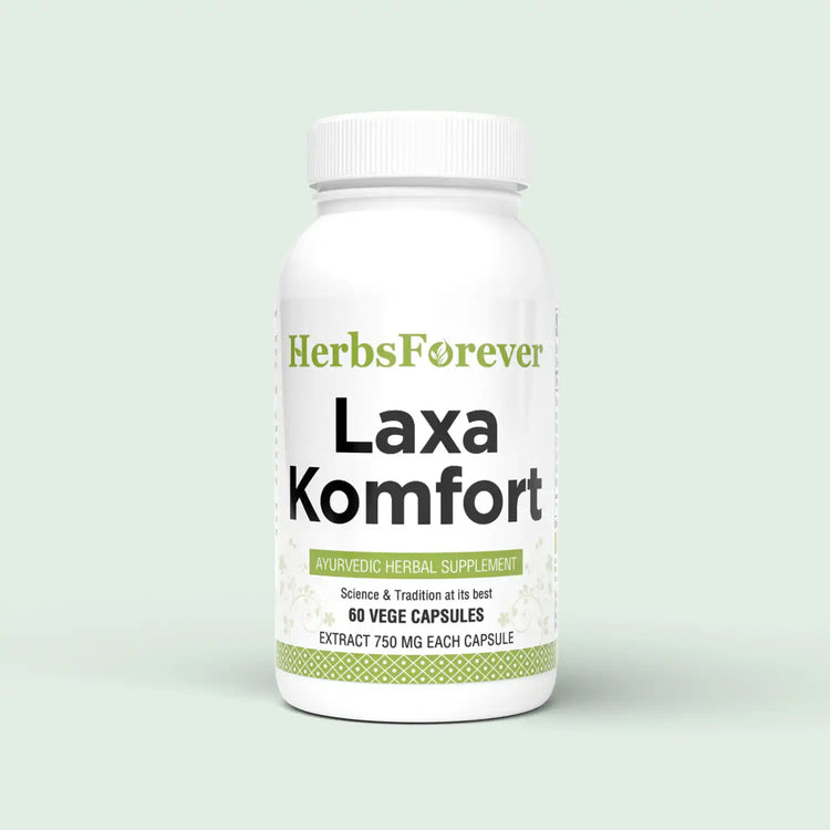 HerbsForever Laxa Komfort | Natural Herbal Supplement for Digestive Support & Gut Health | Gentle Bowel Cleanse & Regularity | 60 Capsules 750 Mg Each