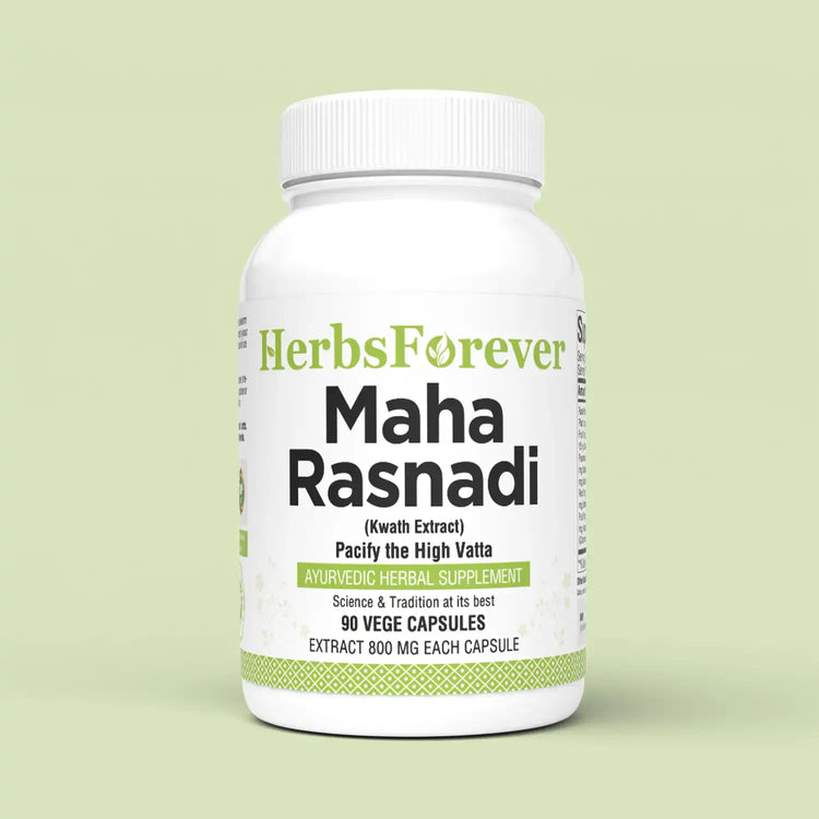Herbsforever Maha Rasnadi Kwath Ayurvedic Herbal Supplement 90 Veg Capsules, 800mg Each Supports Joint Health & Mobility with Natural Ingredients