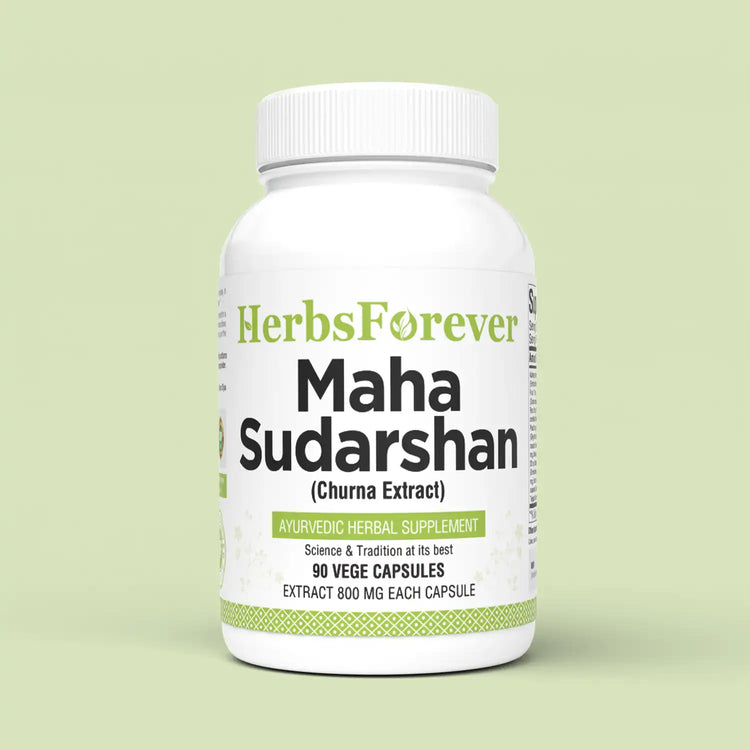 Herbsforever Maha Sudarshan Capsules | Ayurvedic Herbal Formula for Immune Support & Overall Wellness | 90 Vegetarian Capsules, 800 mg Each | Natural Herbal Supplement