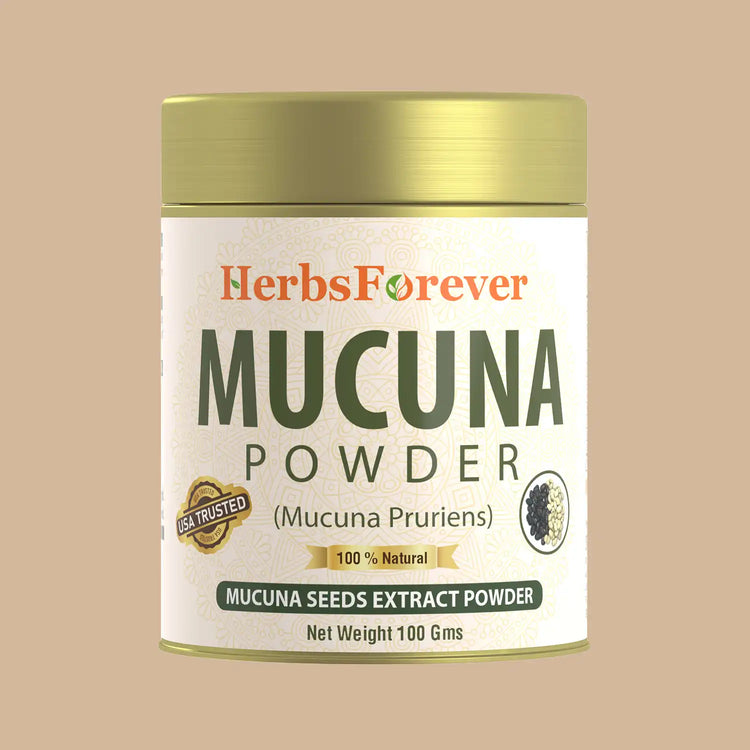 Herbsforever Mucuna Pruriens Seed Powder 2X Potency Extract (2:1) | Purple & Yellow Seeds Blend, Velvet Bean, Non-GMO, Vegan, 100g | Supports Energy, Vitality, and Overall Wellness