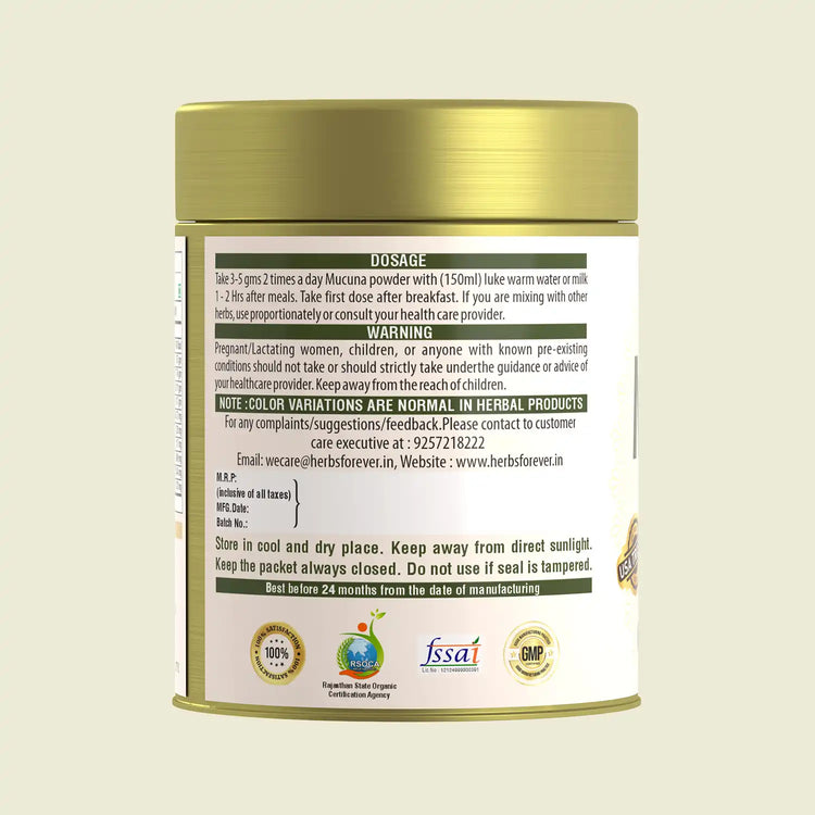 Herbsforever Mucuna Pruriens Seed Powder 2X Potency Extract (2:1) | Purple & Yellow Seeds Blend, Velvet Bean, Non-GMO, Vegan, 100g | Supports Energy, Vitality, and Overall Wellness