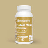 Herbsforever Safed Musli (Chlorophytum borivilianum) Root Powder Capsules – Ayurvedic Vitality & Strength Support – 100% Pure.