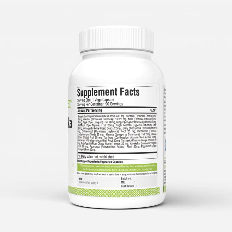 Herbsforever Saptavimastika Guggul Traditional Ayurvedic Formulation 90 Vege Capsules 800 Mg Each