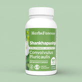 Herbsforever Shankhpushpi Capsules | Convolvulus Pluricaulis | Natural Herbal Supplement for Mental Alertness, Focus & Memory Support |500mg | 60 Veg Capsules