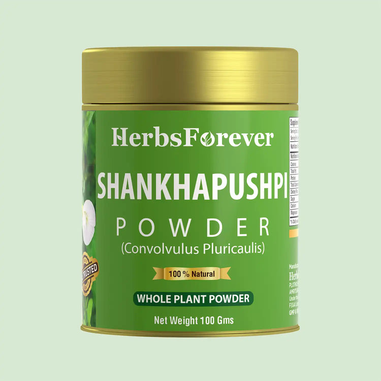 Herbsforever Shankhpushpi Powder | Convolvulus Pluricaulis | Premium Quality Herbal Supplement | Non-GMO, Vegan | 100 GMS | Traditional Ayurvedic Herb for Wellness & Balance