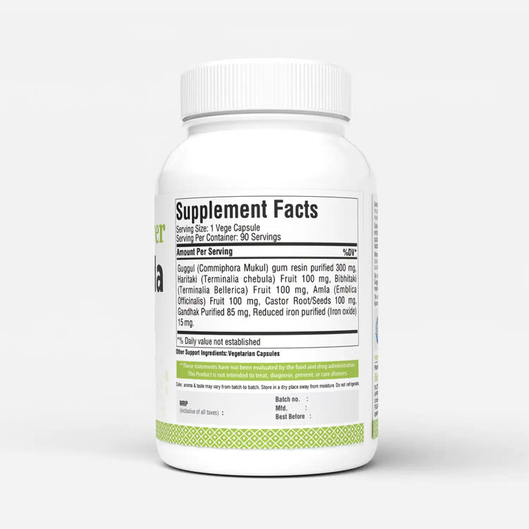 Herbsforever Simhanada Guggul | Ayurvedic Herbal Supplement with Castor Oil & Triphala | Supports Joint Flexibility, Detox & Digestive Health | 90 Vegan Capsules 800 Mg Each | Non-GMO