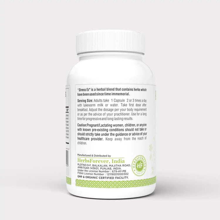 Herbsforever Stress Ez Capsules Mind Focus Supplement Promotes Stress Relief 90 Capsules