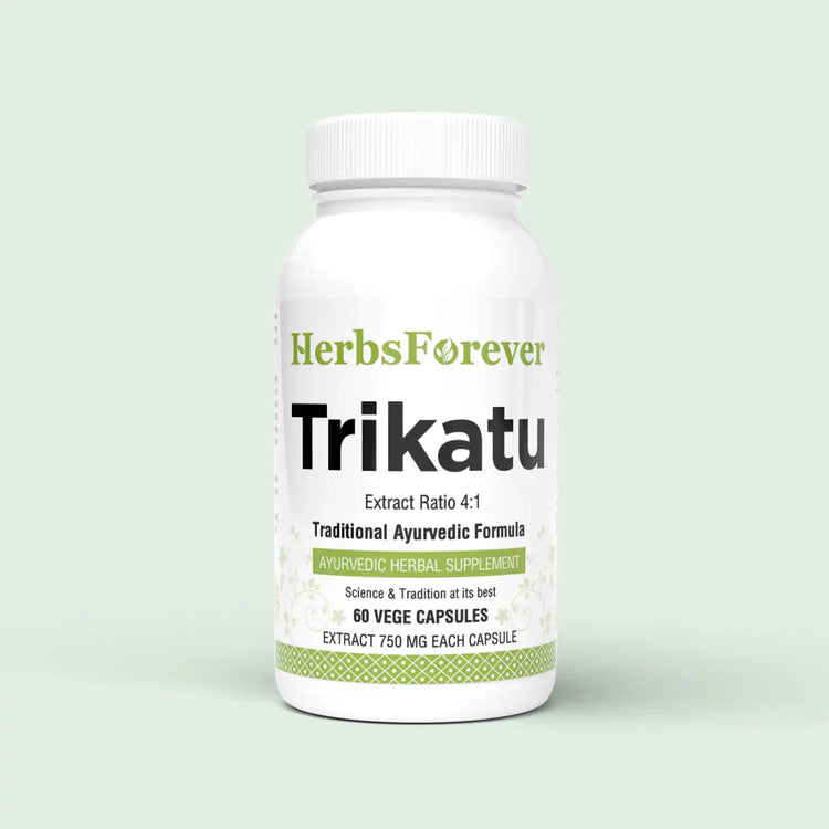 Herbsforever Trikatu Capsules – Ayurvedic Herbal Supplement – 60 Vege Capsules – 750 Mg Each