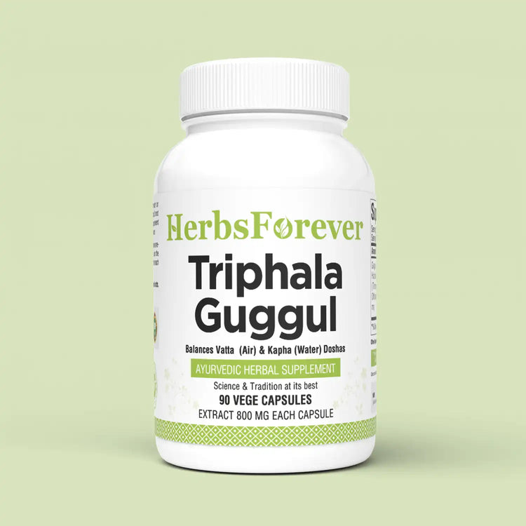 Herbsforever Triphala Guggulu Traditional Ayurvedic Formulation Healthy Digestion 90 Vege Capsules 800 Mg Each