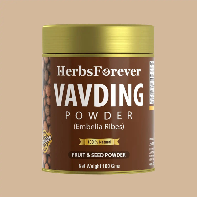 HerbsForever Vidanga Powder | Embelia Ribes | Natural Herbal Supplement | Non-GMO, Vegan | 100 GMS