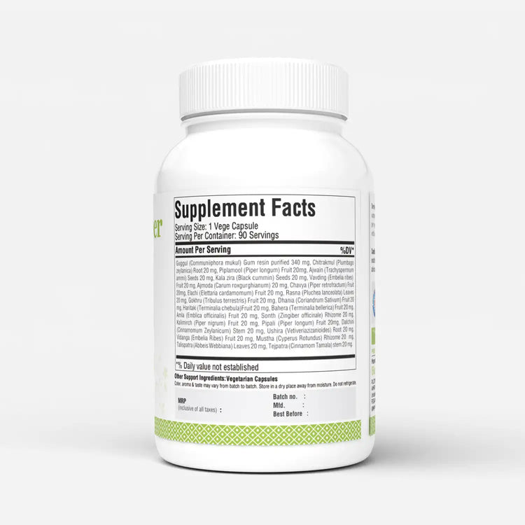 Herbsforever Yograj Guggulu – Ayurvedic Herbal Supplement – 90 Vege Capsules – 800 Mg Each