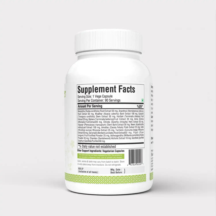 Herbsforever Acne Clear ACNIL | Natural Herbal Supplement for Clear Skin, Healthy Complexion | Control Face Pimples & Oil Balance | 90 Veg Capsules, 800mg Each | Ayurvedic Formula