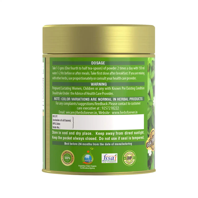 HerbsForever Bhringaraj Powder Eclipta Alba Hair Care Herb Natural Hair Conditioner Nourishes Hair Follicles Non GMO, Vegan 100 Gms