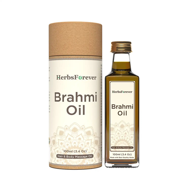 HerbsForever Brahmi Oil Enhance Meemory, Functioning of Five Senses and Peaceful Meditation Cold Pressed Premium Oil Non GMO, Vegan   100 ml