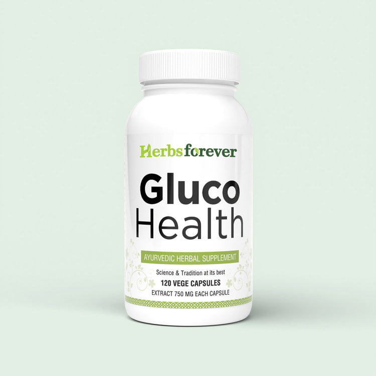 HerbsForever Gluco Health,Carb Control,    Blood Sugar Support -Gymnema Sylvestre, BitterMelon, Shilajit , Cinnamon, Jambul , Fenugreek plus Potent Ayurvedic Herbs Extract.120 Veg Capsules, 750mg
