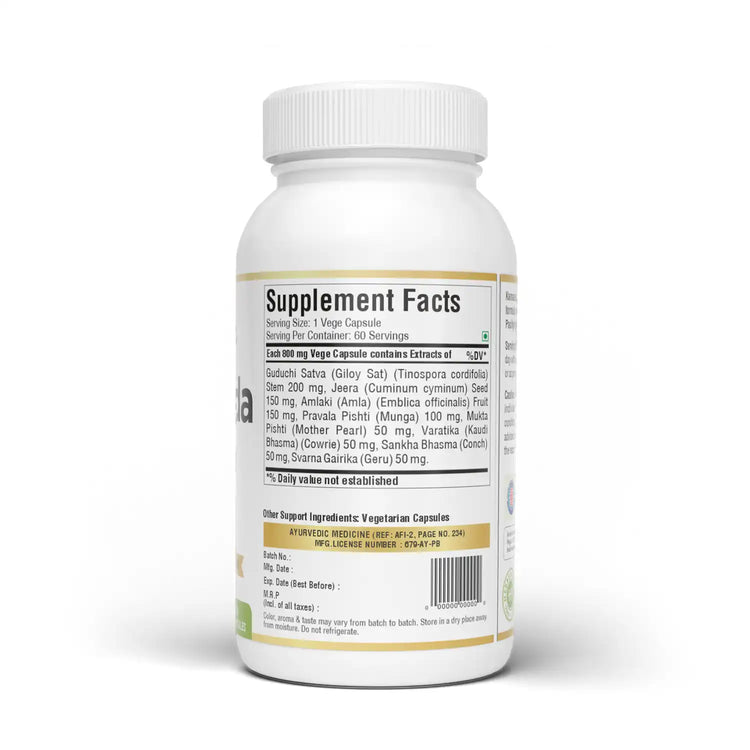 Herbsforever Kamaduda Ras Capsules | 60 Veg Capsules | Ayurvedic Support for Acidity & Pitta Balance | Helps Support Digestive Comfort & Gut Health.