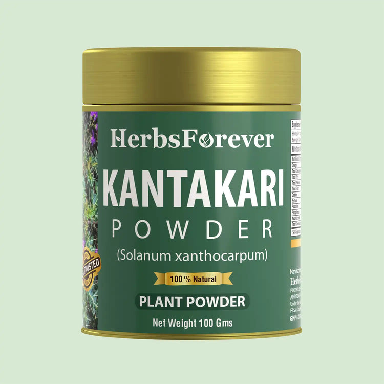 Herbsforever Kantakari Powder Solanum Indicum Indian Nightshade Liver Tonic Non GMO, Organic, Vegan 100 GMS
