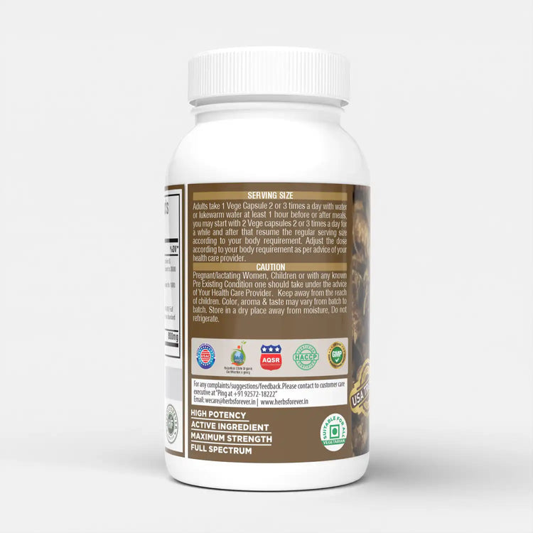Herbsforever Kutki Capsules | Picrorhiza Kurroa Extract with 10% Bitters & 7% Kutkin | 800 mg, 60 Vegan Capsules | Premium Herbal Supplement for Wellness Support
