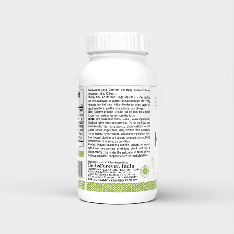 HerbsForever Laxa Komfort | Natural Herbal Supplement for Digestive Support & Gut Health | Gentle Bowel Cleanse & Regularity | 60 Capsules 750 Mg Each