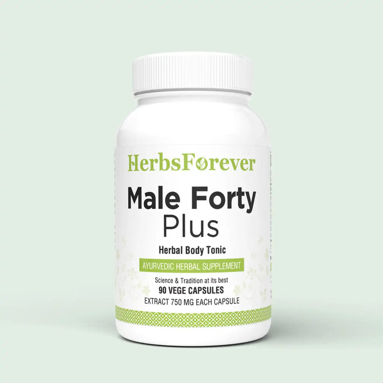 Male Forty Plus Capsules – Ayurvedic Herbal Supplement – 90 Vege Capsules – 750 Mg Each
