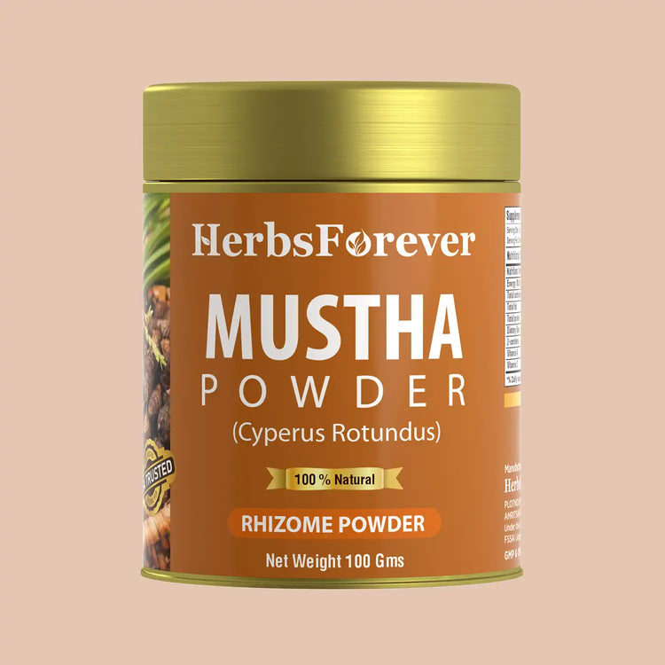 Herbsforever Mustha Powder | Promotes Gut & Digestive Health – Helps in Hair Growth – Non GMO, Vegan – 100 gms