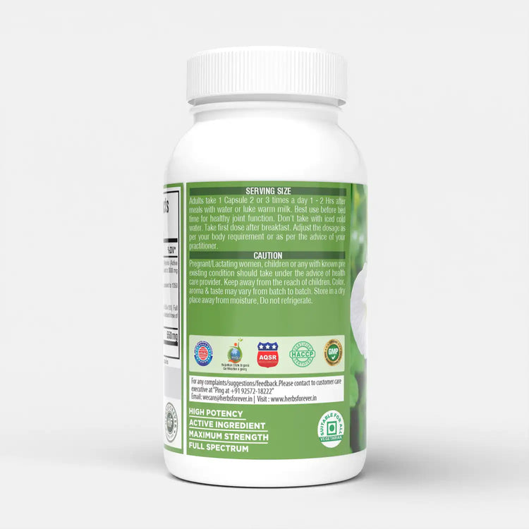 Herbsforever Shankhpushpi Capsules | Convolvulus Pluricaulis | Natural Herbal Supplement for Mental Alertness, Focus & Memory Support |500mg | 60 Veg Capsules