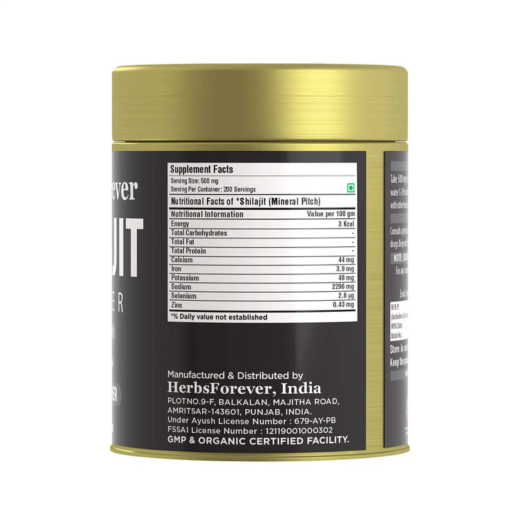 Herbsforever Shilajit Powder Mineral Pitch Antioxidant General Wellness Concentrated Extract 6:1 8.11 oz 100 GMS.