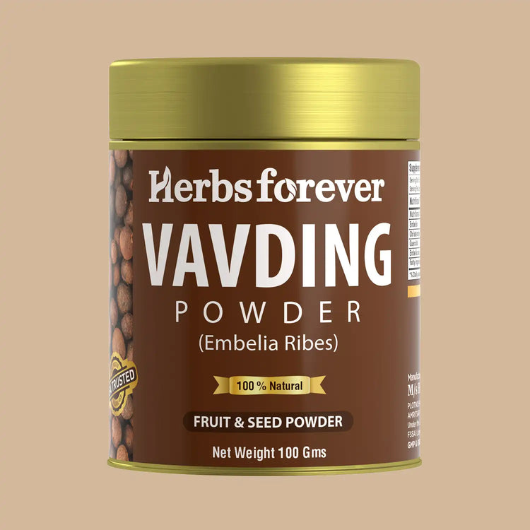 HerbsForever Vidanga Powder | Embelia Ribes | Natural Herbal Supplement | Non-GMO, Vegan | 100 GMS